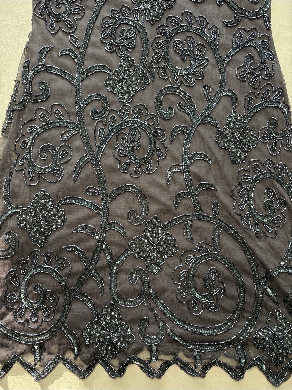 Embellished Black Beaded Sleeveless Flapper Cocktail Dress - Picture 13 of 16